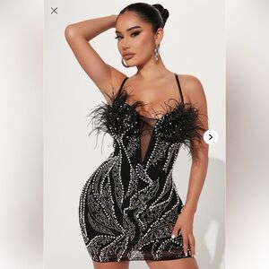 Elegant Black Embellished Dress